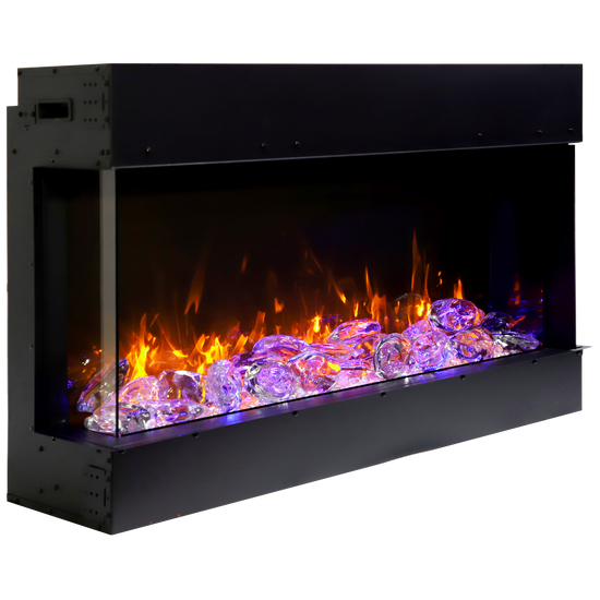 Right view of 30 Inch Tru-View Slim Smart Electric Fireplace with Ice Media Kit