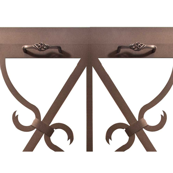 Banded Scroll Fireplace Door Handle Position