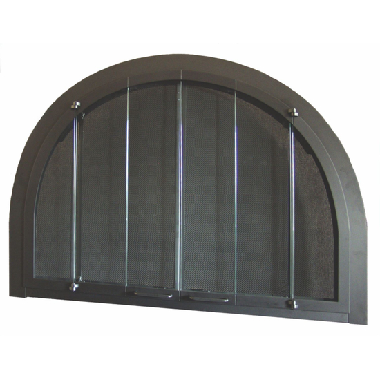 Full Arch in Matte Black With Fixed Side Panels