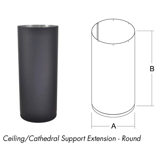Selkirk 7" UltimateOne Round Ceiling / Cathedral Support Extension 7U1-RBCSE Size