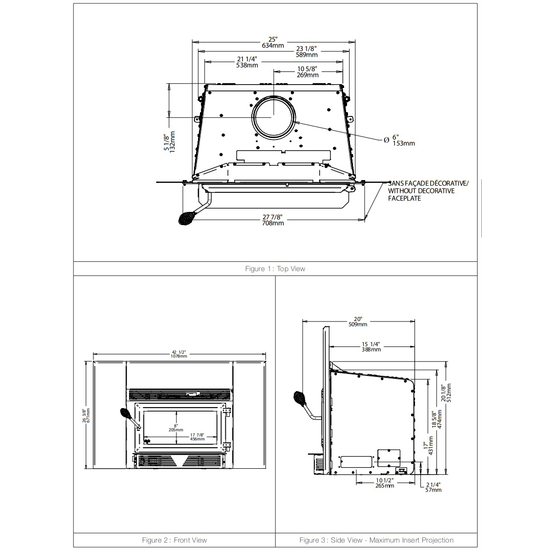 Ventis HEI90 Wood Fireplace Insert Specifications