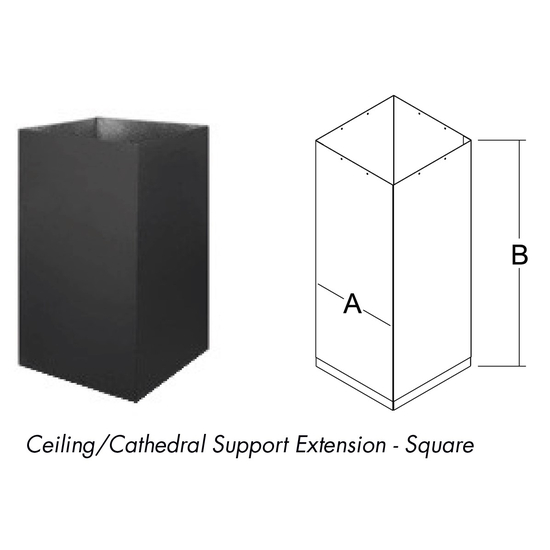 Selkirk 8" UltimateOne Square Ceiling / Cathedral Support Extension 8U1-CSES Size