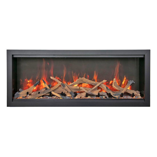 60 Inch Symmetry XT Bespoke Smart Electric Fireplace with Driftwood Log Set