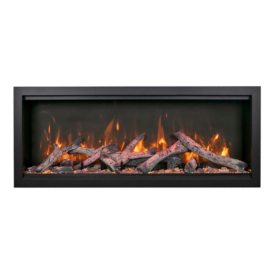 60 Inch Symmetry XT Smart Electric Fireplace with Rustic Log Set