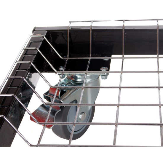 PG00320 Cart Base with Basket and Stainless Steel Side Shelves for Primo Oval Junior Ceramic Grills