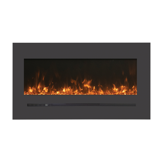 26 Inch Linear Wall Flush Mount Electric Fireplace in orange flames