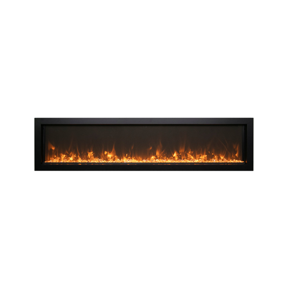 42 Inch Symmetry XtraSlim Smart Electric Fireplace with Clear Media in yellow flames