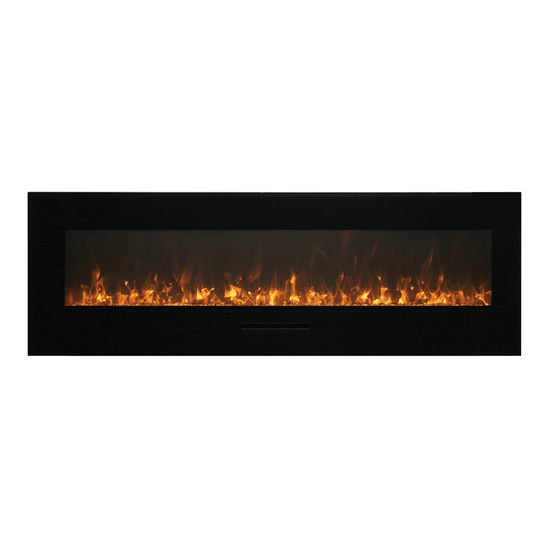 26 Inch Wall/Flush Mount BG Electric Fireplace with Ice Media Kit in yellow flames