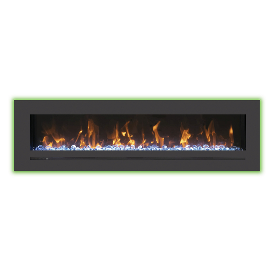 34 Inch Linear Wall Flush Mount Electric Fireplace in yellow flames