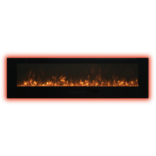 26 Inch Wall/Flush Mount BG Electric Fireplace with Ember in orange flames