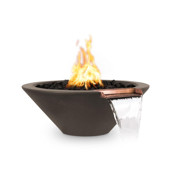 Cazo Round Concrete Fire and Water Bowl in Chocolate