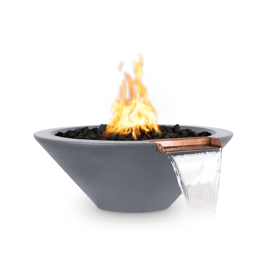 Cazo Round Concrete Fire and Water Bowl in Gray