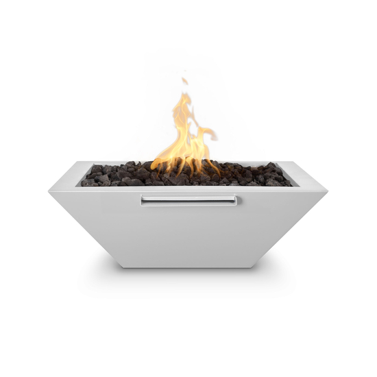 Maya Square Powder Coated Fire and Water Bowl White