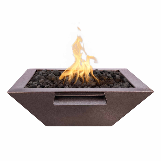 Maya Square Powder Coated Fire and Water Bowl in Copper Vein