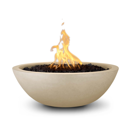 Sedona Round GFRC Concrete Fire Bowl in Vanilla