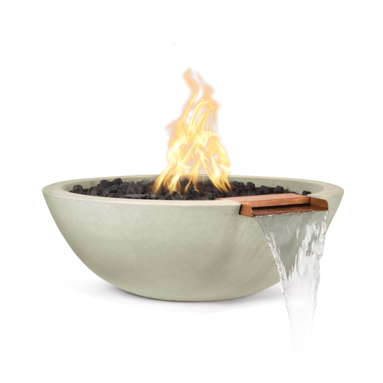 Sedona Round GFRC Concrete Fire and Water Bowl in Ash