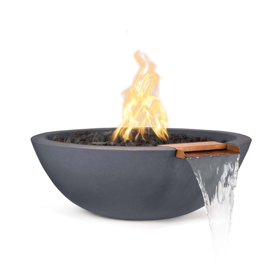 Sedona Round GFRC Concrete Fire and Water Bowl in Gray