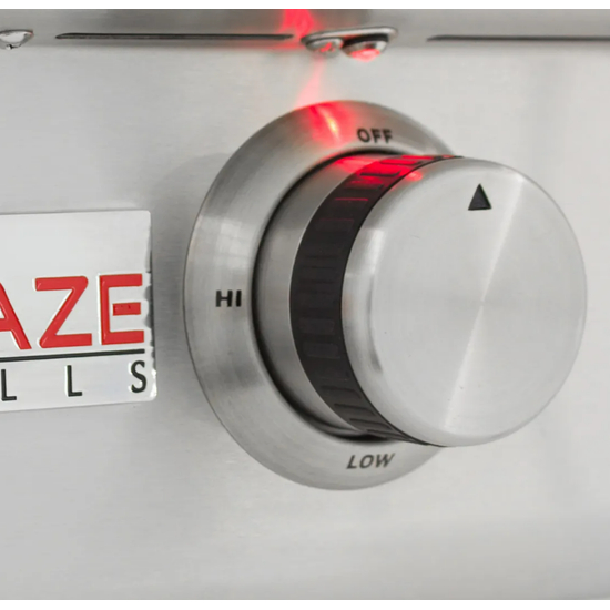 Blaze LTE Freestanding 30" Gas Griddle 304 Stainless Steel SRLs (Sexy Red Lights) Red Control Knob Illumination