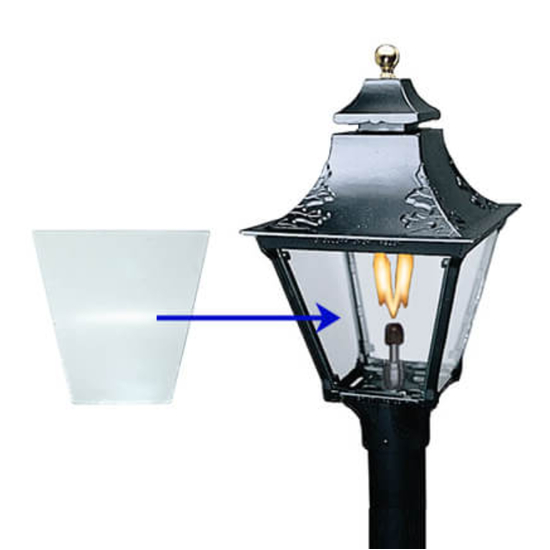 Standard Tempered Glass Gas Light Pane - Place On Gas Lamp