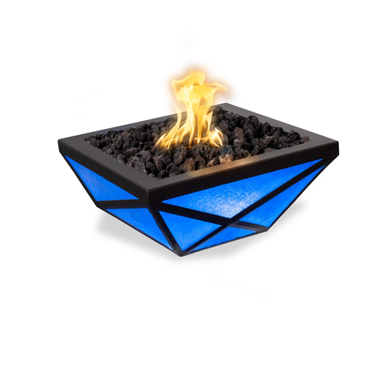 Gladiator Powder Coated Metal LED Fire Bowl in Blue