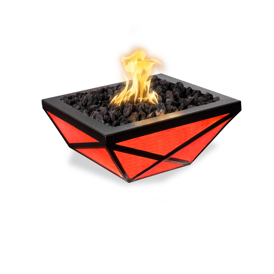 Gladiator Powder Coated Metal LED Fire Bowl in Red