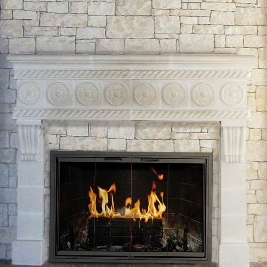 Cameo Masonry Fireplace Door - Installed