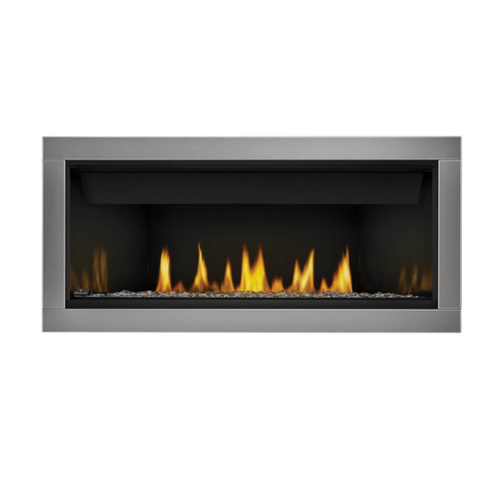 46 Inch Napoleon Ascent Linear Series-BL46NTEA-Direct Vent Gas Fireplace with Clear Glass Beads and Stainless Steel Surround