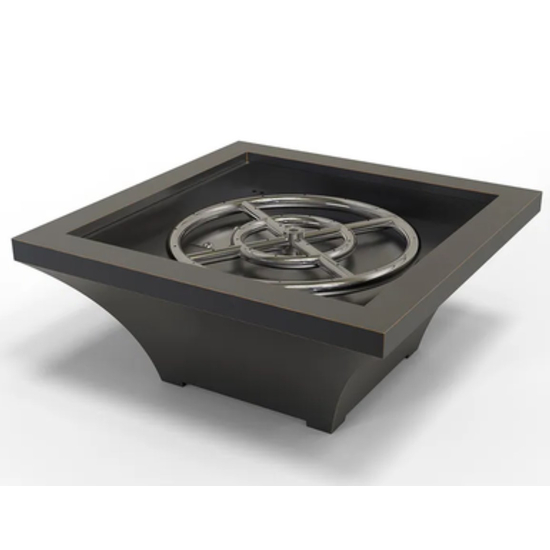 24" Lavelle Stainless Steel Gas Fire Bowl with an Oil Rubbed Bronze Finish