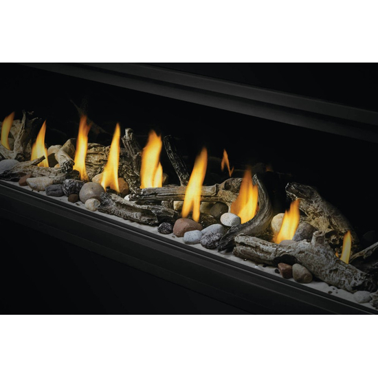 46 Inch Napoleon Ascent Linear Series-BL46NTEA-Direct Vent Gas Fireplace with Beach Fire Kit and Shore Fire Kit