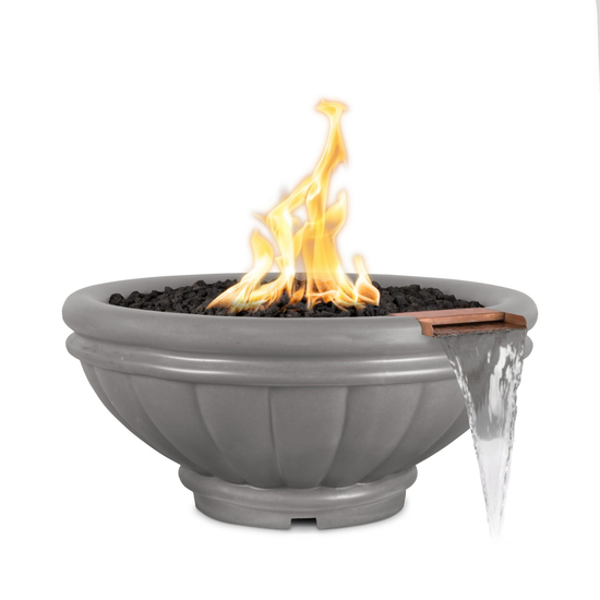 Roma Round GFRC Concrete Fire and Water Bowl in Natural Gray