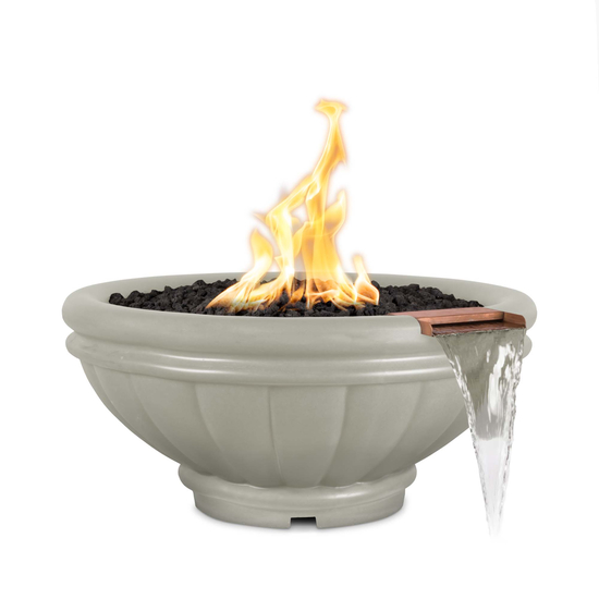 Roma Round GFRC Concrete Fire and Water Bowl in Ash