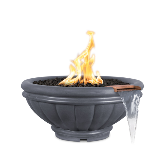 Roma Round GFRC Concrete Fire and Water Bowl in Gray