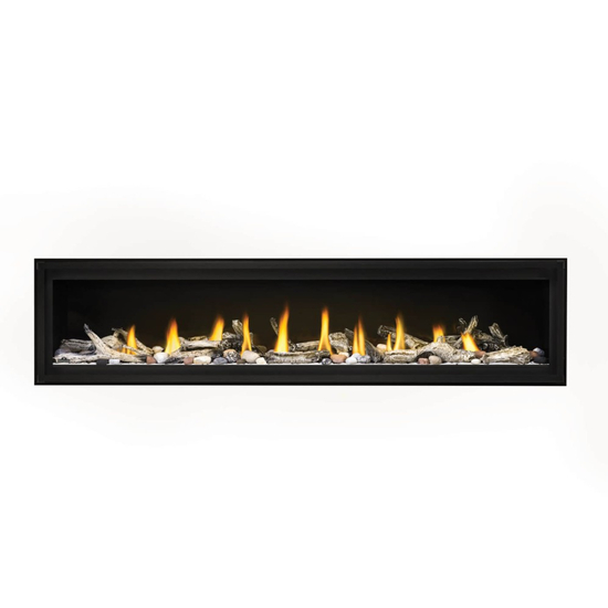 Napoleon Luxuria-LVX74NX-1-Series Direct Vent Gas Fireplace with Mineral Rock Kit and Beach Fire Kit