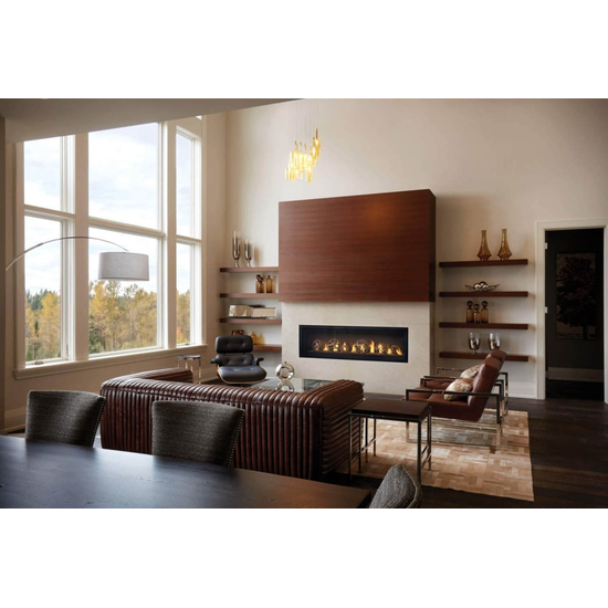 62 Inch Napoleon Luxuria Series-LVX62N2X-1-See Through Gas Fireplace Installed