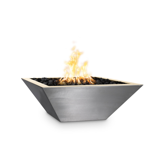 The Outdoor Plus Maya Square Stainless Steel Fire Bowl