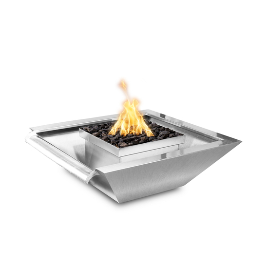 The Outdoor Plus Maya Wide Gravity Spill Stainless Steel Fire and Water Bowl