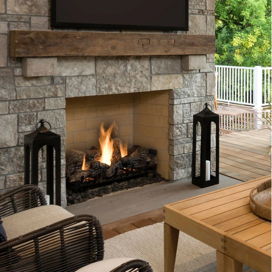 Outdoor Lifestyle Castlewood 42" Outdoor Wood Fireplace in Traditional Brick