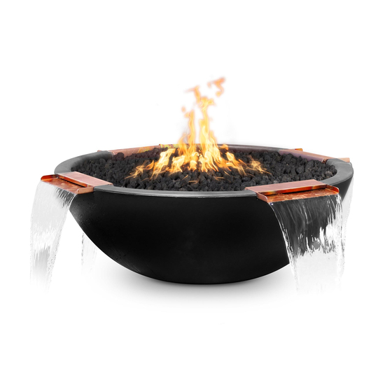 The Outdoor Plus Sedona 4-Way Spill Concrete Fire and Water Bowl