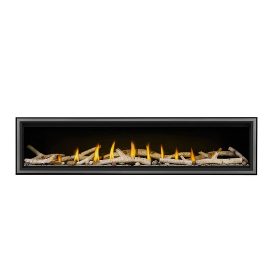 Napoleon Vector-LV74N-Series Direct Vent Gas Fireplace with Birch Log Kit and Shore Fire Kit