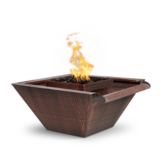 The Outdoor Plus Maya Wide Gravity Spill Copper Fire and Water Bowl