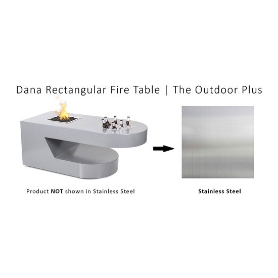 The Outdoor Plus Dana Rectangular Stainless Steel Fire Table