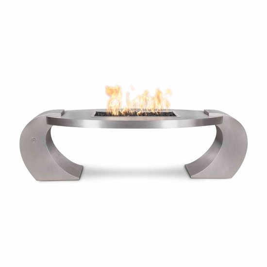 The Outdoor Plus Vernon Oval Stainless Steel Fire Table