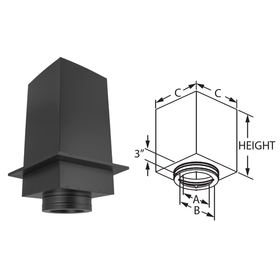 Square Ceiling Support Box Size
