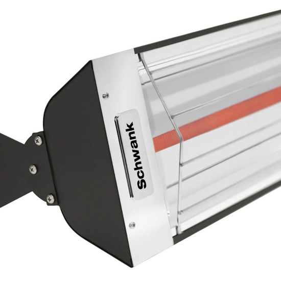 ElectricSchwank Indoor Outdoor Heater Model ES-1533 Stainless Steel | 1500 Watts | 120 V in Black Close Up View