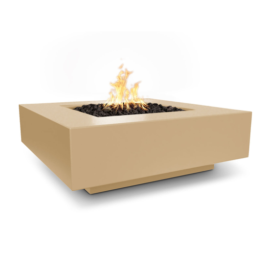Cabo Square Powder Coated Metal Fire Pit in Brown Finish