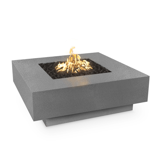 Cabo Square Powder Coated Metal Fire Pit in Silver Vein Finish