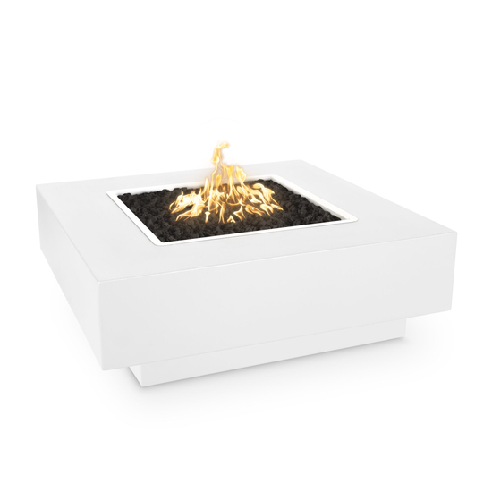 Cabo Square Powder Coated Metal Fire Pit in White Finish