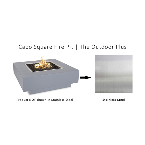 The Outdoor Plus Cabo Square Stainless Steel Fire Pit