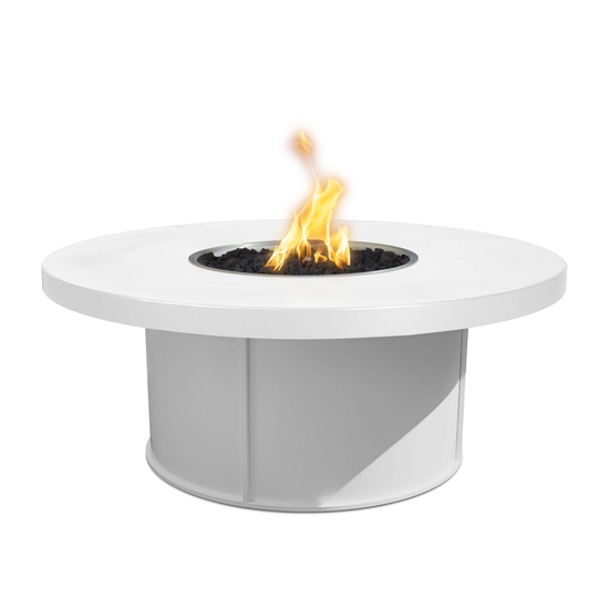 Mabel Round Powder Coated Metal Fire Pit in White finish