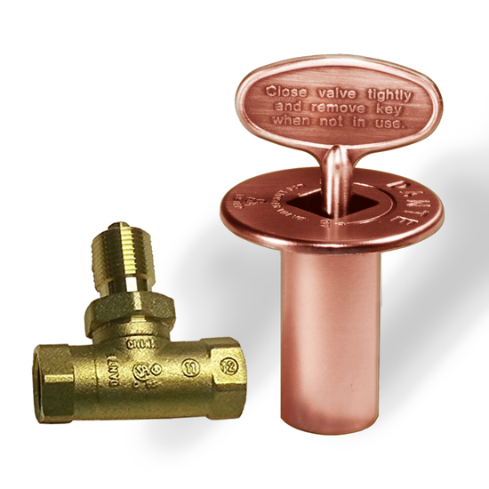Antique Copper Shut Off Valve Kit For Gas Fire Features